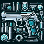 DALL·E 2024-03-14 14.18.57 - Ilustração para um artigo sobre a pistola 765, enfatizando suas qualidades de confiabilidade, precisão e durabilidade de maneira simbólica. A imagem d
